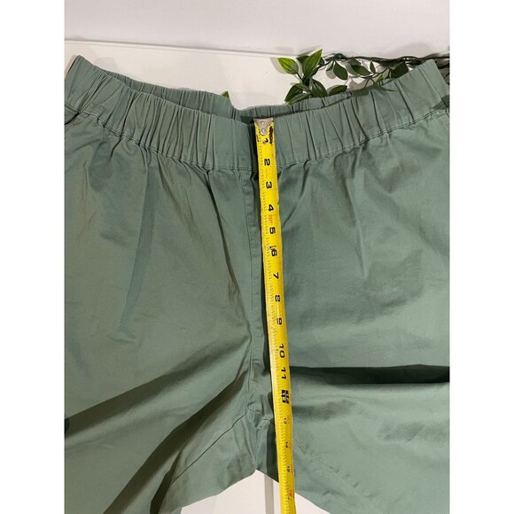 On 34th Womens Olive Green Elastic Waist Wide-Leg Pants 1X Cotton Blend - Picture 9 of 14